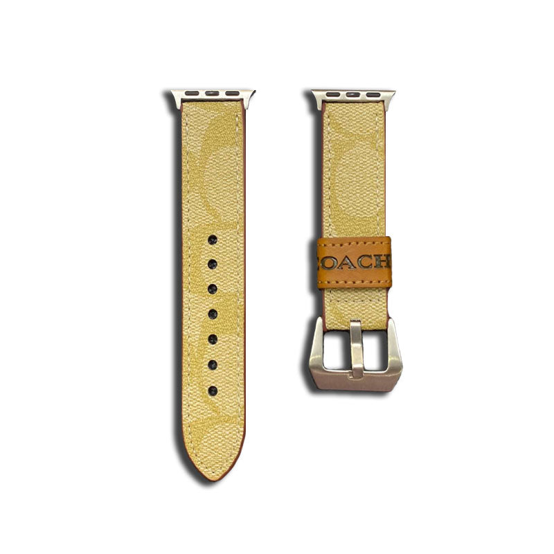 Correa de cuero Coach para Apple Watch Café-YHK244221710