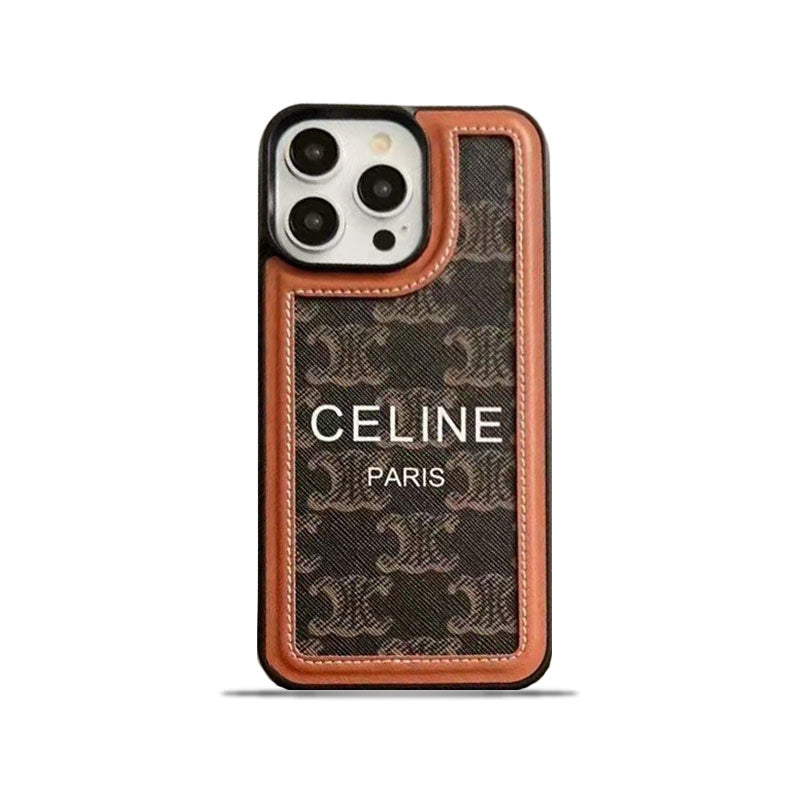 Черный чехол Celine для iPhone с ремешком-SZ231124