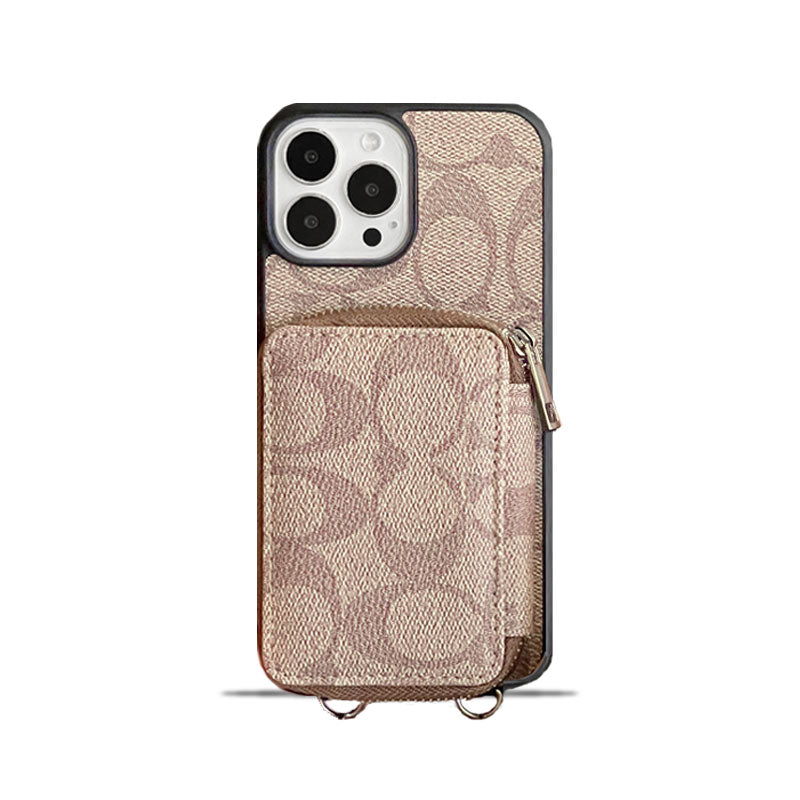 Klassische iPhone-Hülle mit Brieftasche Kaffee-LQB241412