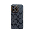 Coque iPhone classique en cuir noir -QBK240513