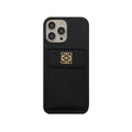 Capa luxuosa para iPhone com suporte para cartão preto-QBK240603