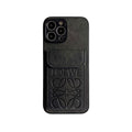Luksusowe etui na iPhone'a z uchwytem na kartę, czarne-LZP241448