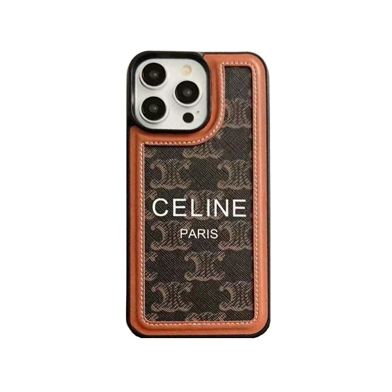 Черный чехол Celine для iPhone с ремешком-SZ231124