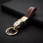 Genuine Leather Car Keychain – Premium Key Ring Chain for Men