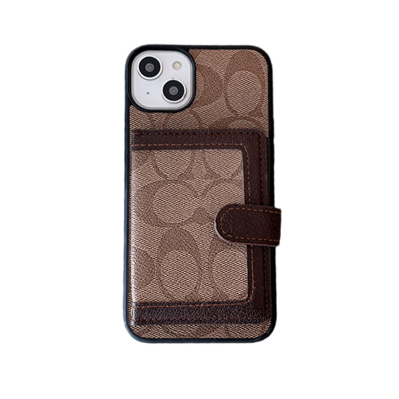 Étui pour iPhone classique avec portefeuille et bandoulière blanc -XK240402
