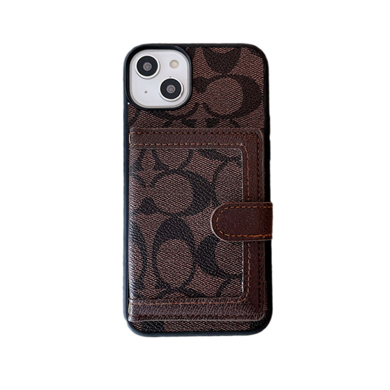 Étui pour iPhone classique avec portefeuille et bandoulière blanc -XK240402