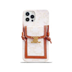 Λευκή Celine Θήκη iPhone με θήκη για κάρτα -LH240109