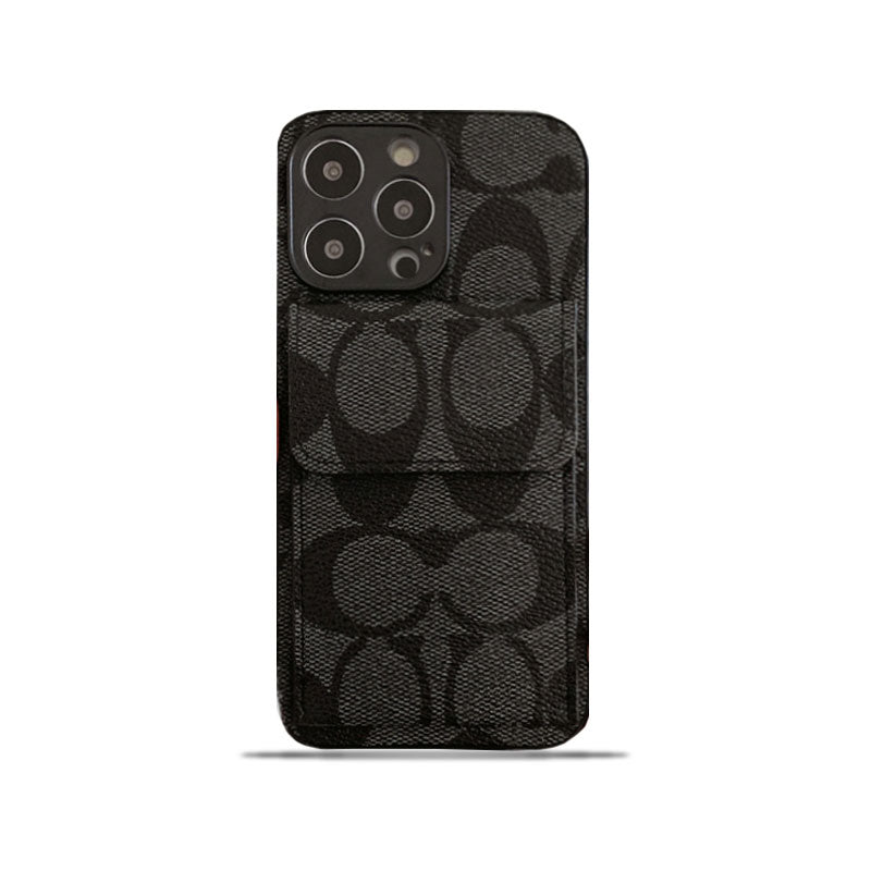 Klassische iPhone-Hülle mit Brieftasche Schwarz-HP240513