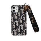 Étui tendance pour iPhone avec sangle Noir-GS240315