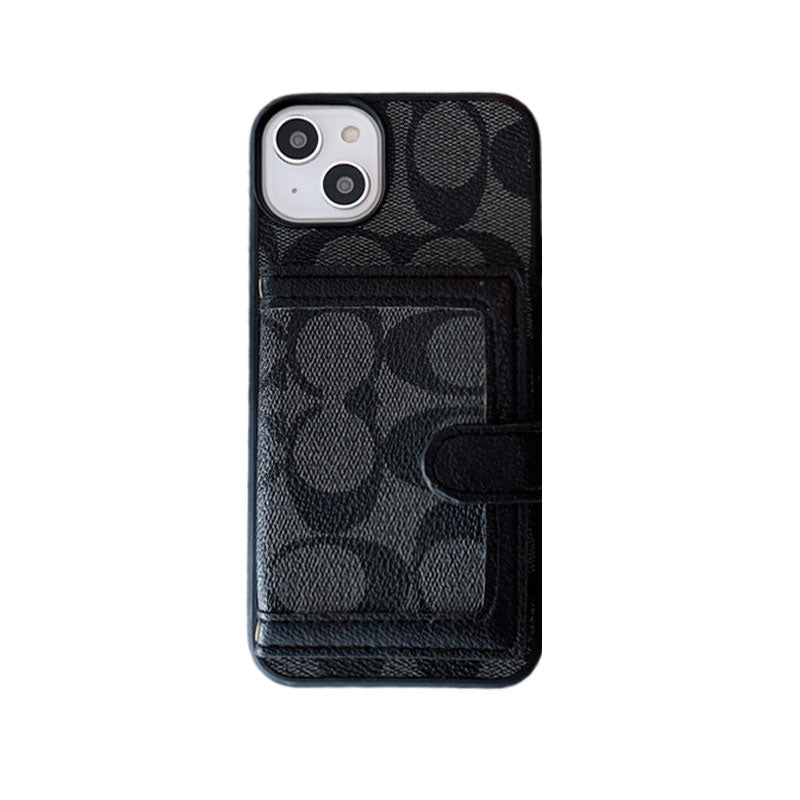 Étui pour iPhone classique avec portefeuille et bandoulière blanc -XK240402