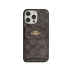 Classic iPhone Case With Card Holder Wallet Coffee -SZK240425