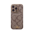 Klasyczne etui na iPhone'a z miejscem na kartę Kawowy -KB241651