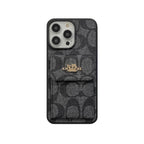 Classic iPhone Case With Card Holder Wallet Light Brown -SZK240425