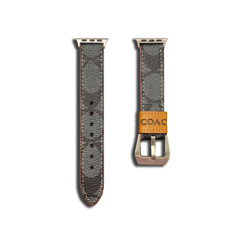 Correa de cuero para Apple Watch Coach negra-YHK244221710