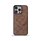 Klassische iPhone-Hülle mit Kartenhalter und Riemen Hellbraun -SJ240513