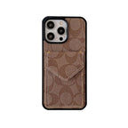 Klassische iPhone-Hülle mit Kartenhalter und Riemen Hellbraun -SJ240513