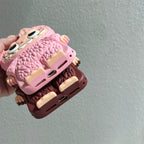 Funda de silicona con dibujos animados lindo Labubu Zimomo | Marrón Rosa - Funda para iPhone