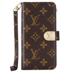 MONOGRAM CANVAS LEREN PORTEFEUILLE SAMSUNG MOBIEL TELEFOONHOESJE