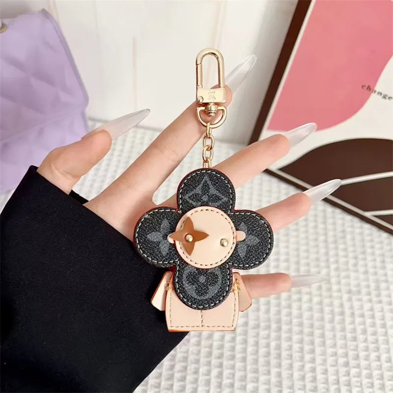 Flower Leather Bag Charm | Cute Keychain & Handbag Accessory