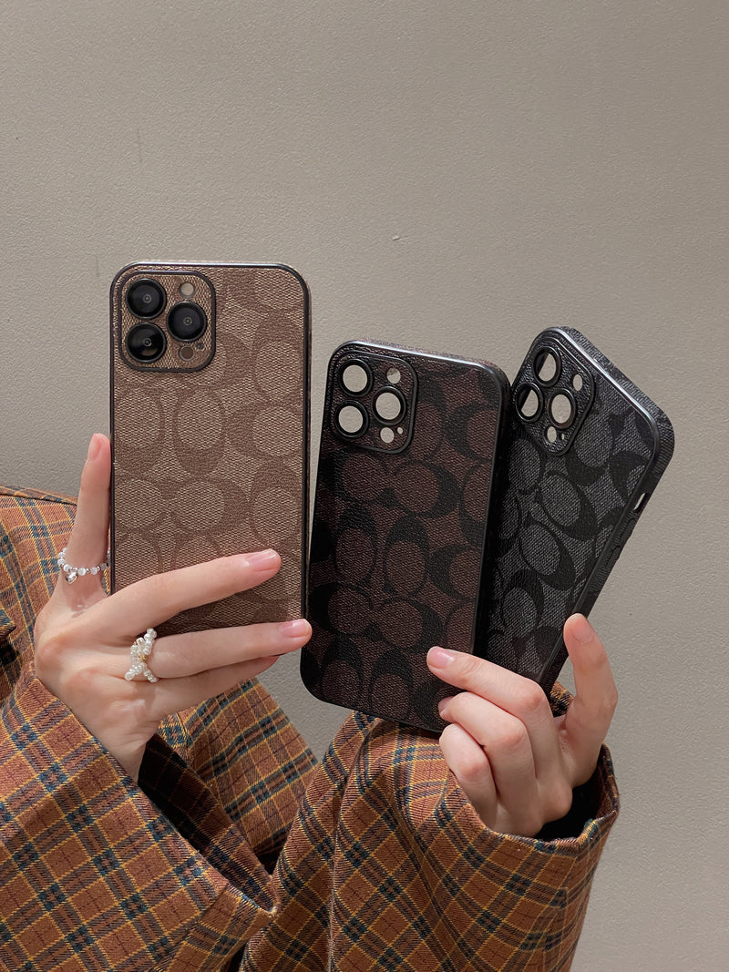 Coque iPhone classique marron -QB240402