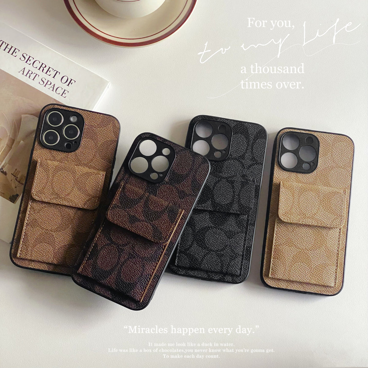 Κλασική θήκη iPhone με Wallet Black-HP240513