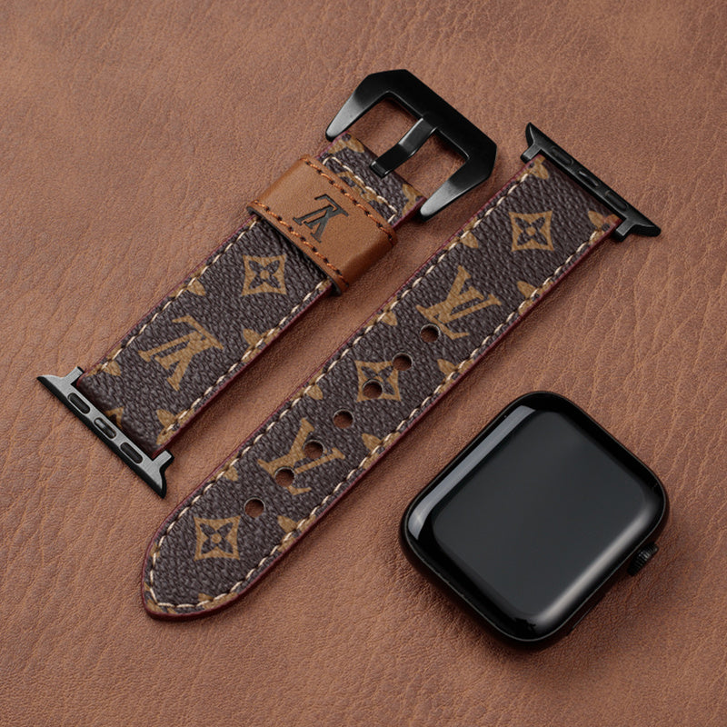 Leather Monogram Apple Watch Bands