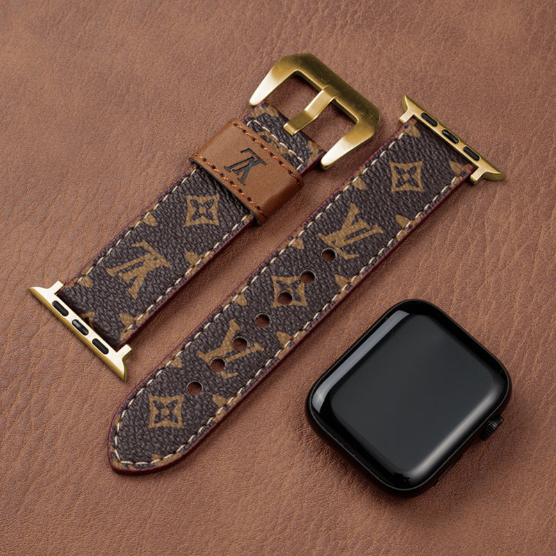 Leather Monogram Apple Watch Bands