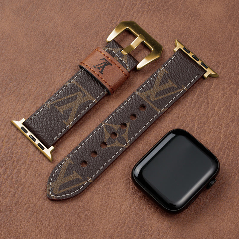 Leather Monogram Apple Watch Bands