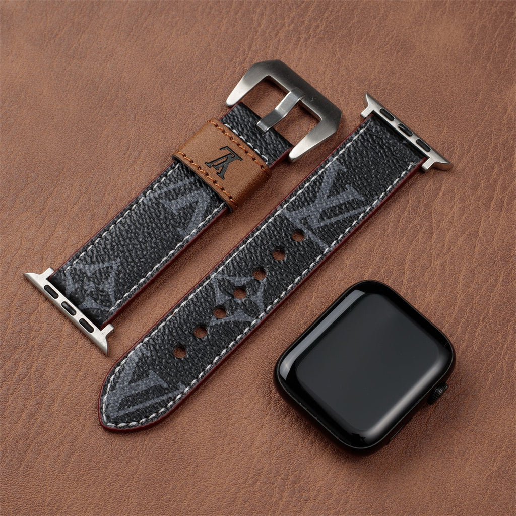 Leather Monogram Apple Watch Bands