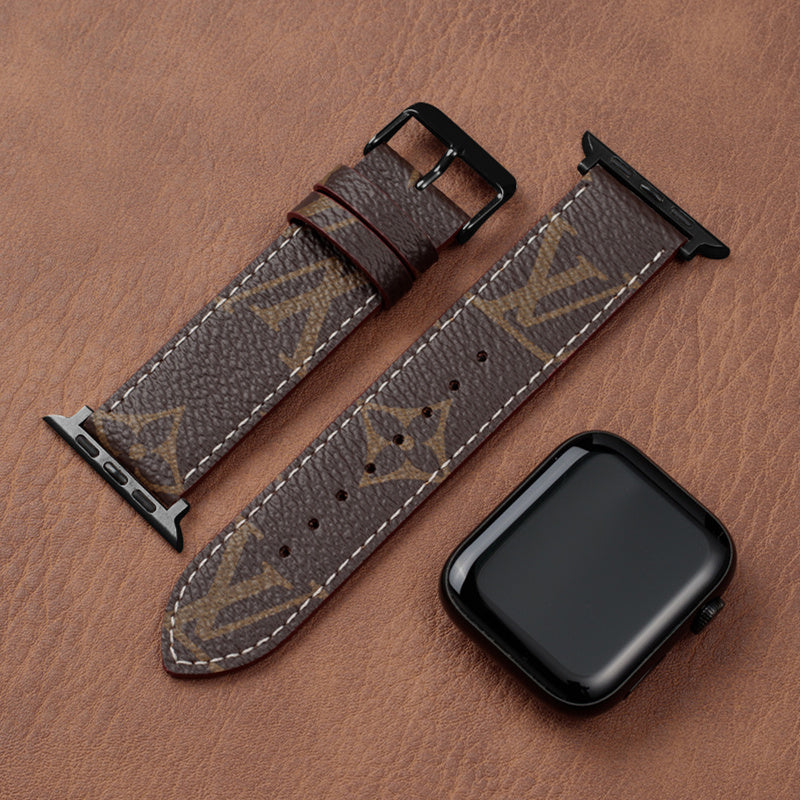 Leather Monogram Apple Watch Bands