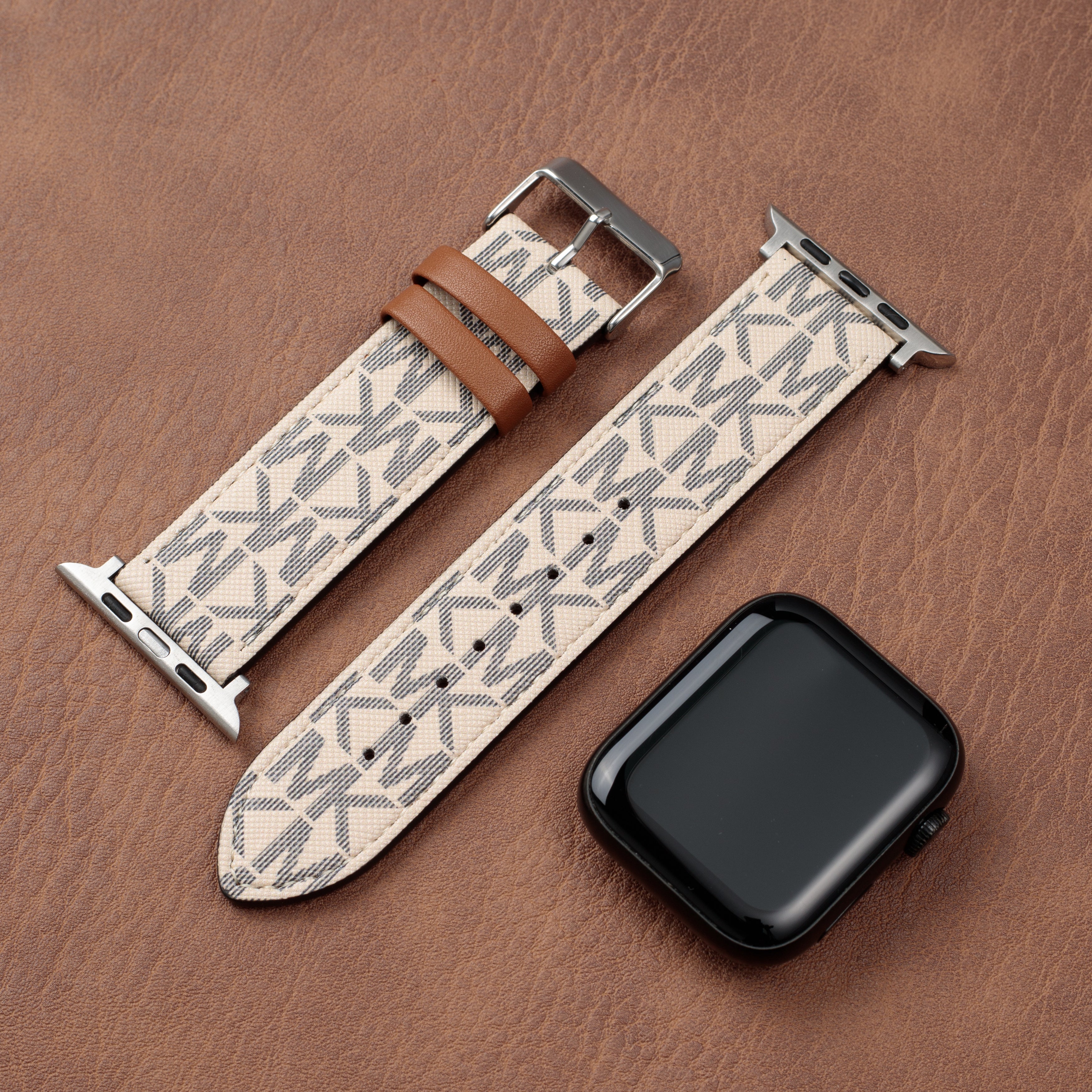 Leather Monogram Apple Watch Bands