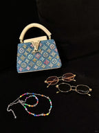 Luxury Denim Embellished Capucines Mini Bag