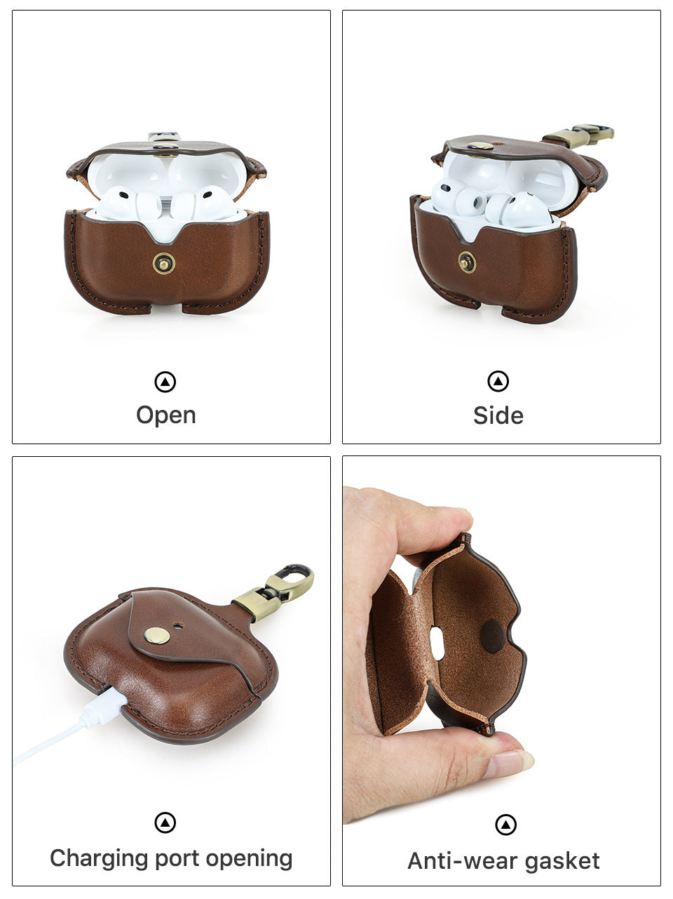 Airpods Pro 3 Leather Airpods Case with Clip
