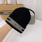 Vintage Oblique Wool Knit Beanie | Luxury Designer Winter Hat