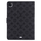 3D dombornyomott vászon monogram tok Apple iPad kihajtható fedél állvány funkcióval