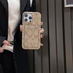 Étui classique pour iPhone avec porte-cartes blanc -JQB240330