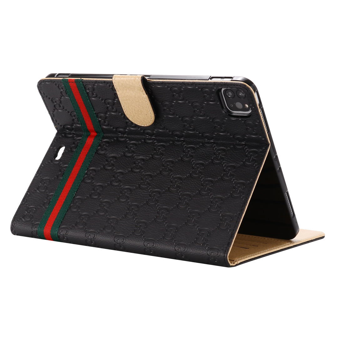 スタンド機能付き 3D エンボス フリップ カバー ホルスター Apple iPad ケース