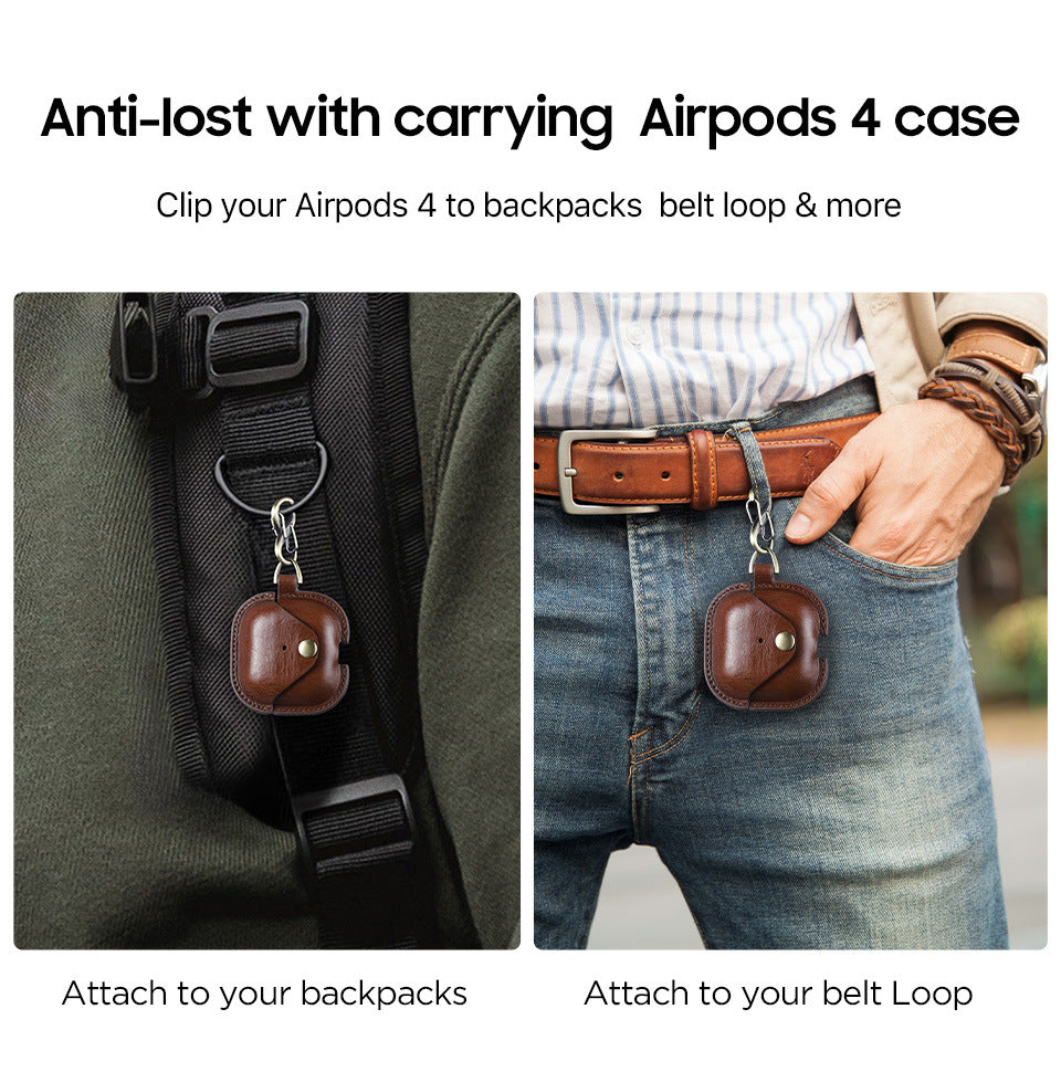 Genuine Leather AirPods 4 Case