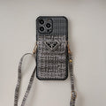 Luxusní Weave Card Bag Crossbody pouzdro na iPhone