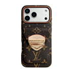 Luksusowe etui Crossbody na iPhone'a z kieszenią na kartę & Odpinany pasek