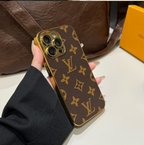 Πολυτελής Κλασική θήκη iPhone με μονόγραμμα με ηλεκτρολυμένες χρυσές άκρες