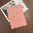 3D dombornyomott vászon monogram tok Apple iPad kihajtható fedél állvány funkcióval