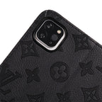 3D dombornyomott vászon monogram tok Apple iPad kihajtható fedél állvány funkcióval