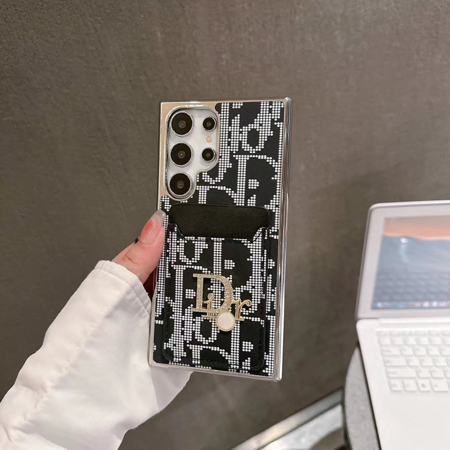 Elegantní ikonické módní pouzdro na Samsung s kapsou na karty