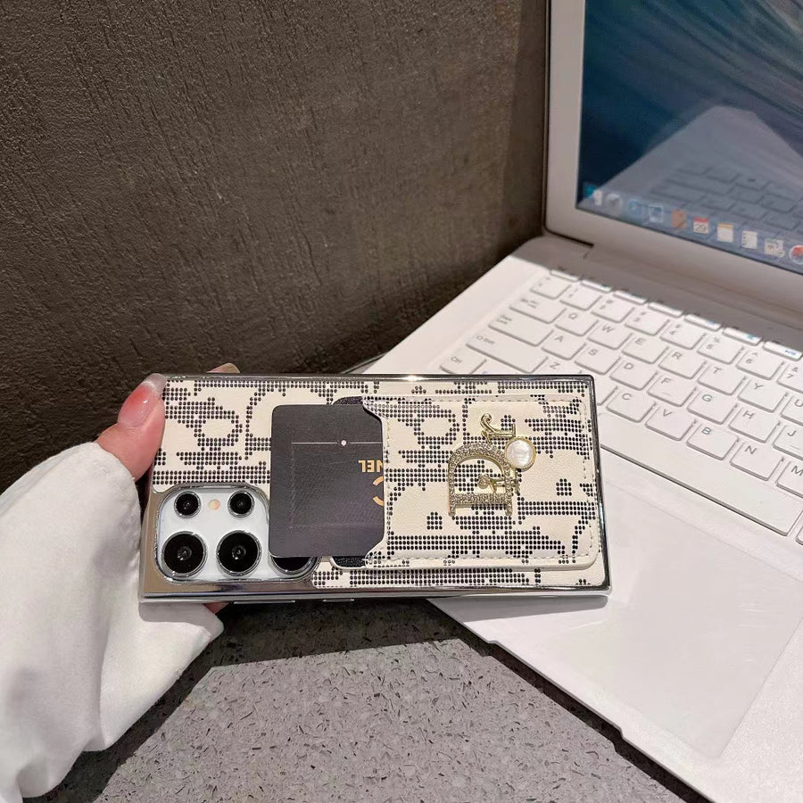 Elegantní ikonické módní pouzdro na Samsung s kapsou na karty