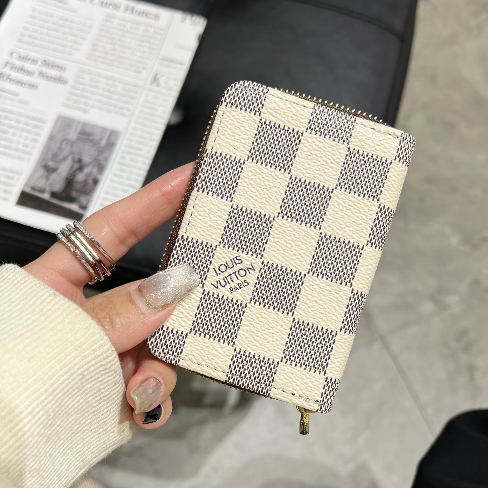 Coleção de carteira luxuosa com zíper com monograma – LV, GG e BBR