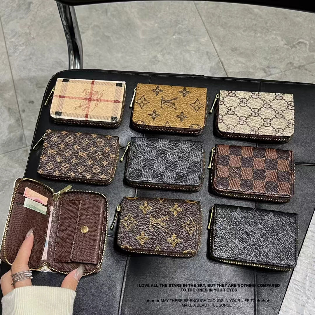 Coleção de carteira luxuosa com zíper com monograma – LV, GG e BBR