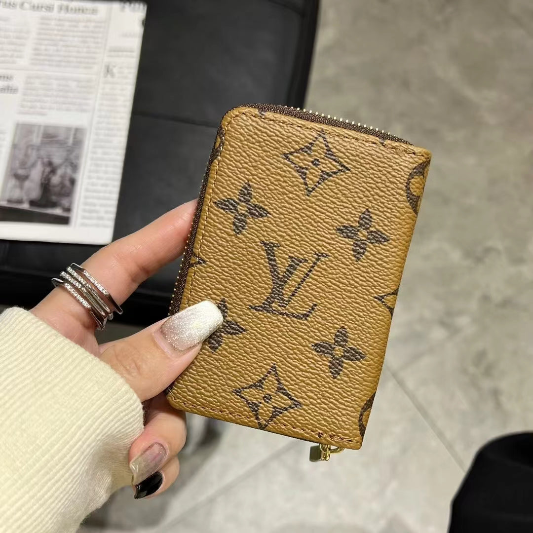 Coleção de carteira luxuosa com zíper com monograma – LV, GG e BBR