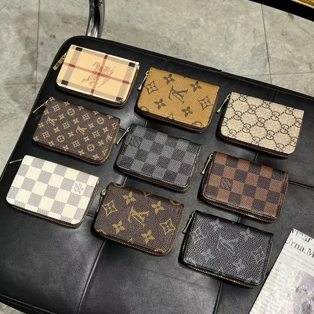 Coleção de carteira luxuosa com zíper com monograma – LV, GG e BBR