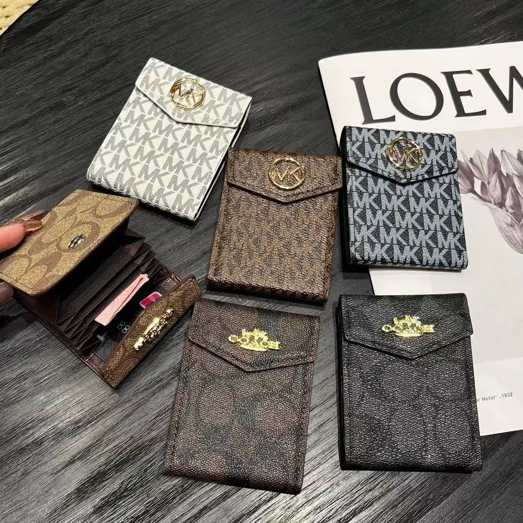 Carteiras luxuosas com porta-cartões inspiradas em MK & CO - Monograma